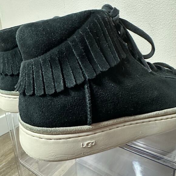 UGG Cali High Fringe Men’s 10 Black Suede High Top Sneakers Casual Lace Up Shoes main image 10